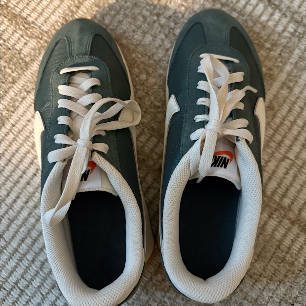 Nike Teal and White Low-Top Sneakers